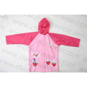 Cartoon PVC impermeável impermeável jaqueta para meninas